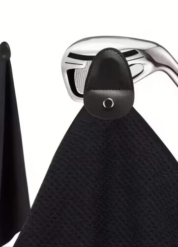 Microfiber Golf Towel with Strong Magnet - Black