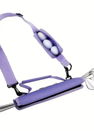 Portable Foldable Golf Bag - Lightweight Club Carrier for Range & Mashie - Purple